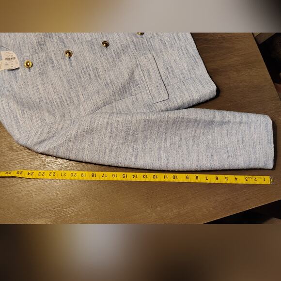 J.Crew Factory Tweed Lady Jacket Light Blue Gold Buttons NWT Size 16 - Picture 9 of 16